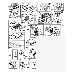 Refrigerator Diagram and Parts List for RF23HCEDBBC AA-0001 Samsung Refrigerator
