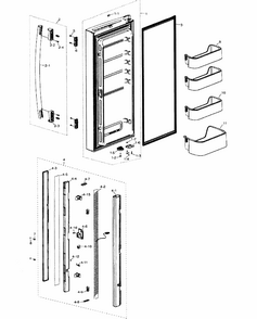 Left Door Diagram and Parts List for RF217ABRS XAA-0000 Samsung Refrigerator