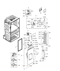 Part Location Diagram of DA63-06916C Samsung Upper Door Cap Cover (Left)