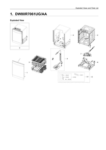 Main Assembly Diagram and Parts List for DW80R7061UG AA-00 Samsung Dishwasher