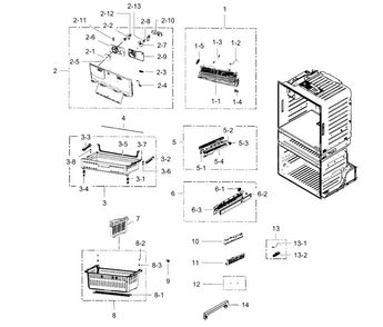 Freezer Diagram and Parts List for RF4287HABP XAA-0004 Samsung Refrigerator