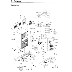 Cabinet Diagram and Parts List for RF22KREDBSR AA-02 Samsung Refrigerator