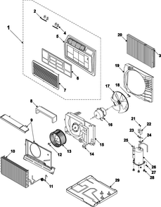 Chassis Assembly Diagram and Parts List for AW060CM XAA Samsung Air Conditioner
