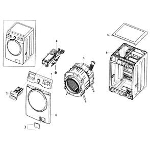 Main Assembly Diagram and Parts List for WF350ANW XAA-0000 Samsung Washer