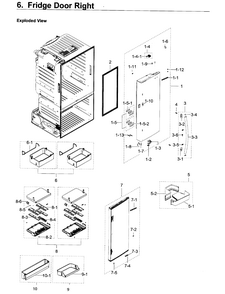 Fridge Door R Diagram and Parts List for RF23HTEDBSR AA-0007 Samsung Refrigerator