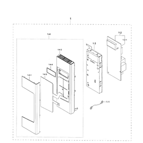 Control Panel Diagram and Parts List for SMH1926S XAA-0000 Samsung Microwave