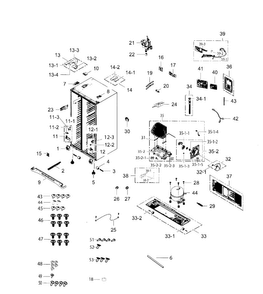 Cabinet Diagram and Parts List for RS267TDRS XAA-0000 Samsung Refrigerator