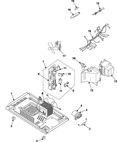 Internal Control/latch Asy/base Diagram and Parts List for WW600 XAA Samsung Microwave