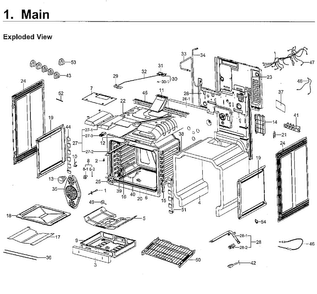 Main Asy Diagram and Parts List for NX58H9950WS AA-00 Samsung Range