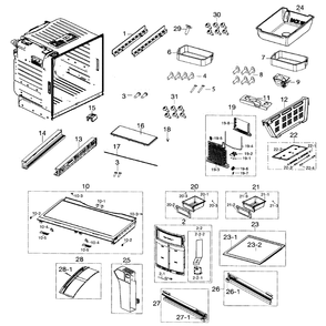 Fridge Diagram and Parts List for RF26HFENDSR AA-02 Samsung Refrigerator