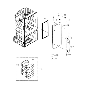 Door Right Diagram and Parts List for RF263TEAEBC AA-0003 Samsung Refrigerator