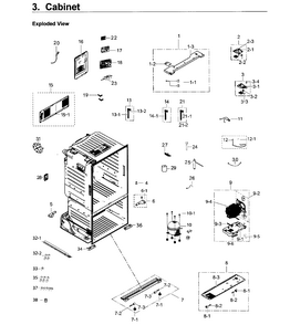Cabinet Diagram and Parts List for RF26J7500WW AA-0002 Samsung Refrigerator
