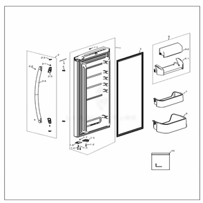 Fridge Door Right Diagram and Parts List for RF18HFENBSR (US)(0000) Samsung Refrigerator