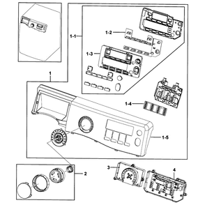Control Panel Diagram and Parts List for WF431ABW XAA-0000 Samsung Washer