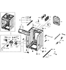 Frame Assy Diagram and Parts List for WF511ABW XAA-0004 Samsung Washer