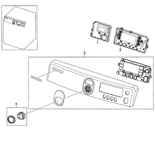 Control Panel Diagram and Parts List for DV448AEE XAA-0002 Samsung Dryer