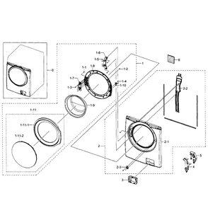 Frame 2 Diagram and Parts List for WF350ANW XAA-07 Samsung Washer
