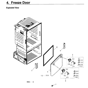 Freezer Door Diagram and Parts List for RF26J7500WW AA-03 Samsung Refrigerator