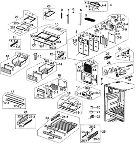 Refrigerator Diagram and Parts List for RFG297ABBP XAA Samsung Refrigerator