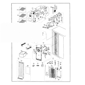 Freezer Diagram and Parts List for RS25J500DWW AA-0000 Samsung Refrigerator