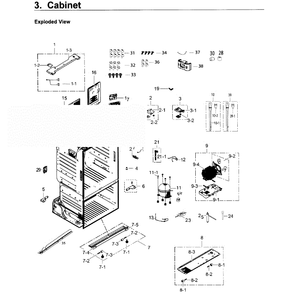 Cabinet Diagram and Parts List for RF263BEAEWW AA-04 Samsung Refrigerator