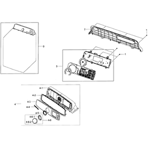 Control Panel Diagram and Parts List for DV50F9A6GVW A2-0001 Samsung Dryer