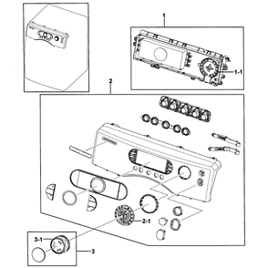 Control Panel Diagram and Parts List for DV328AGR XAA-00 Samsung Dryer
