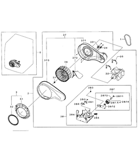 Motor Assy Diagram and Parts List for DV431AGP XAA-0002 Samsung Dryer