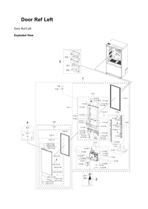 Left Refrigerator Door Parts Diagram and Parts List for RF24BB6900AW AA-00 Samsung Refrigerator
