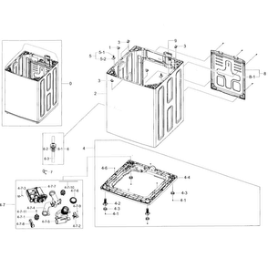Frame Diagram and Parts List for WA45H7200AP A2-0001 Samsung Washer