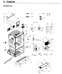 Cabinet Diagram and Parts List for RF263BEAESP AA-0004 Samsung Refrigerator
