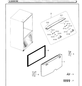 Freezer Door Diagram and Parts List for RF26HFENDBC AA-0001 Samsung Refrigerator