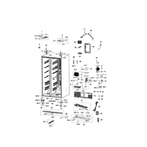 Cabinet Diagram and Parts List for RSG307AARS XAA-0000 Samsung Refrigerator