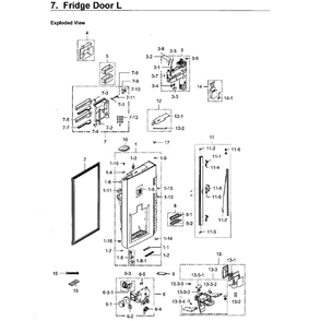 Fridge Door Lt Diagram and Parts List for RF24J9960S4 AA-04 Samsung Refrigerator