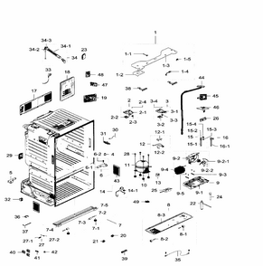 Cabinet Diagram and Parts List for RF28HFEDTWW AA-0004 Samsung Refrigerator