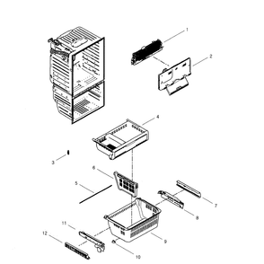 Freezer Diagram and Parts List for RFG297HDRS XAA-01 Samsung Refrigerator