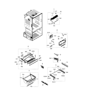 Freezer Diagram and Parts List for RF28HFEDBBC (AA)(0009) Samsung Refrigerator