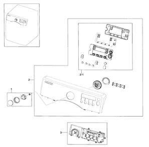 Control Panel Diagram and Parts List for DV330AEB XAA-0002 Samsung Dryer