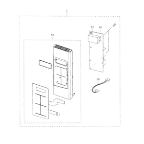 Control Panel Diagram and Parts List for ME18H704SFB AA-00 Samsung Microwave Oven Combo