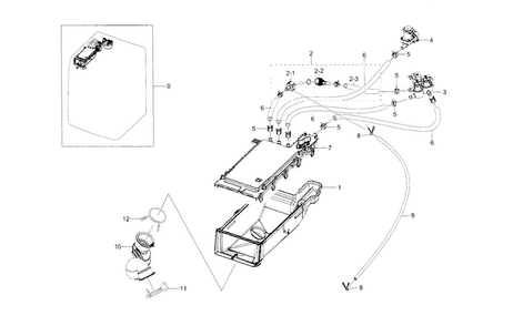 Housing-drawer Diagram and Parts List for WF330ANW XAA-0007 Samsung Washer