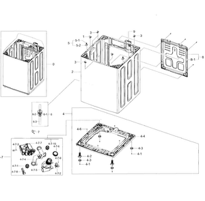 Frame Diagram and Parts List for WA48H7400AW A2-0000 Samsung Washer