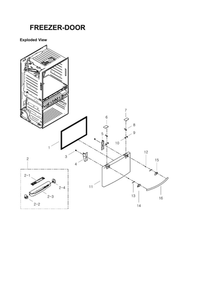 Freezer Door Parts Diagram and Parts List for RF4287HARS XAC-00 Samsung Refrigerator