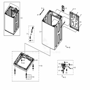 Part Location Diagram of DC97-20103F Samsung ASSY BASE;ALL USA MODEL,PP,BLACK,PUMP TY
