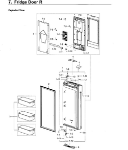 Fridge Door R Diagram and Parts List for RF28K9580SG AA-0001 Samsung Refrigerator