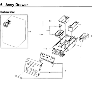 Drawer Diagram and Parts List for WF350ANP XAA-0004 Samsung Washer