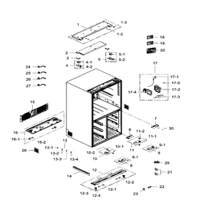Cabinet Diagram and Parts List for RF34H9960S4 AA-03 Samsung Refrigerator