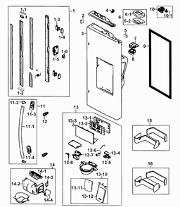 Part Location Diagram of DA97-12625A Samsung Door Closing Mechanism