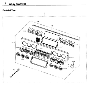 Control Diagram and Parts List for NX58K9850SS AA-0000 Samsung Range
