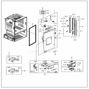 Door Ref Left Diagram and Parts List for RF28HFEDBSG (AA)(0001) Samsung Refrigerator