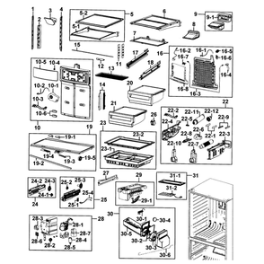Refrigerator Diagram and Parts List for RF4287HARS XAA-0002 Samsung Refrigerator
